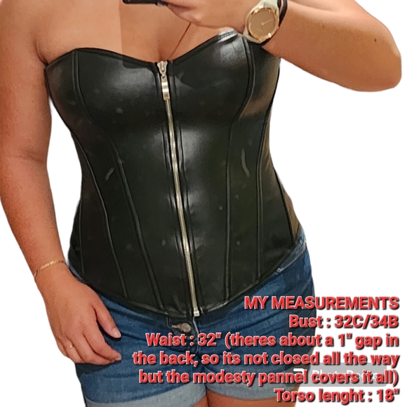 Faux leather corset bustier - Picture 3 of 3